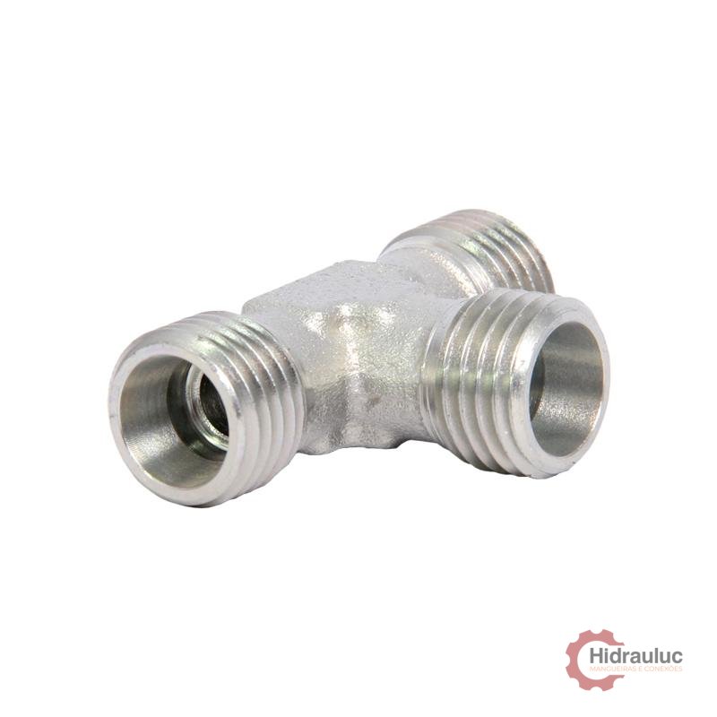 Conexão TEE Igual DIN 2353 – Série Pesada – Tubo Ø 38mm – Somente Corpo (sem porca e anel)