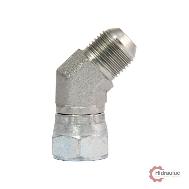 Adaptador 45° JIC x Fêmea JIC