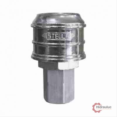 Engate rápido ¼ BSP – fêmea, com capa metal