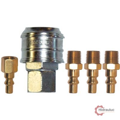 Kit: 1 Engate corpo e capa em metal + 3 Pinos 1/4 Macho + 1