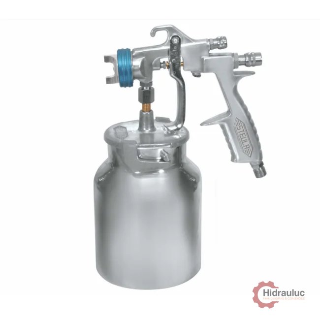 Pistola média produção – corpo, caneca e tampa metálicos