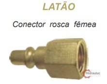 RF CONECTOR PARA ENGATE ESFERAS PASSAGEM DE AR 1/4" - LATÃO NATURAL · LATÃO 1/4" NPT