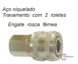 RF > ENGATE ROLETE PASSAGEM DE AR 1/4" - AÇO NIQUELADO