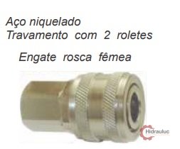 RF ENGATE ROLETE PASSAGEM DE AR 1/4" - AÇO NIQUELADO 3/8" NPT